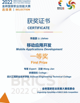 軟件工程系學生榮獲&ldquo;金磚國家職業(yè)技能大賽選拔賽&rdquo;一等獎